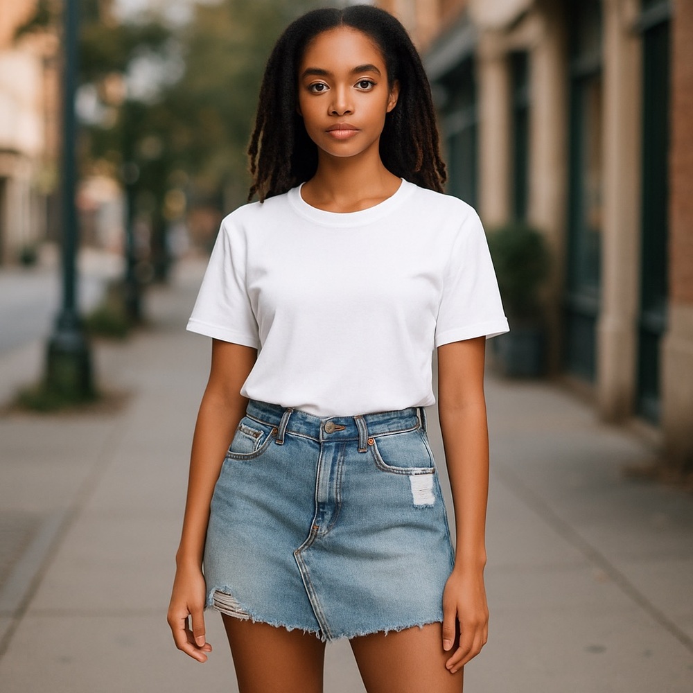 Free People Brea Cut Off Skirt Mile High Blue Women’s Size 29 NWT - Picture 2 of 14